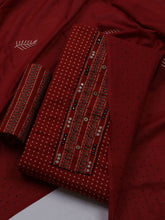 Printed Cotton Blend Unstitched Suit With Dupatta