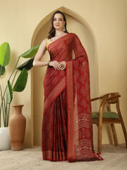Digital Printed Chiffon Saree
