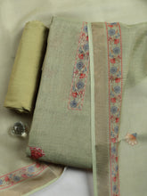 Printed Linen Blend Unstitched Suit With Pant & Dupatta