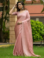 Embroidered Chinon Saree