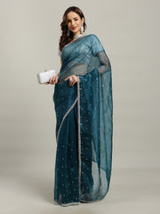 Sequence Embroidery Tissue Saree