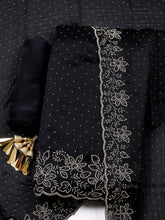 Embellished Chiffon Unstitched Suit With Pant & Dupatta