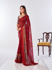 Floral Printed Georgette Saree