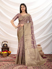 Zari Border Booti Woven Art Silk Saree