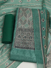 Printed Chanderi Unstitched Suit With Pant & Dupatta