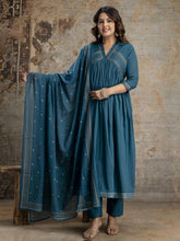 Embroidered Cotton Kurta With Pant & Dupatta