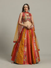 Multi Kali Art Silk Choli With Lehenga & Dupatta