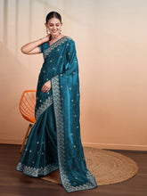 Embroidered Linen Blend Saree