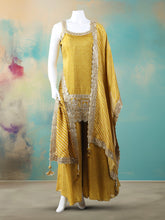 Woven Design Tissue Stitched Kurta With Pant & Dupatta