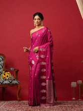 Woven Design Art Silk Magenta Saree