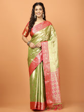 Plain Zari Border Banarasi Woven Saree