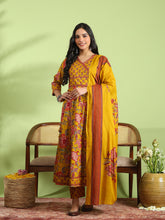 Printed Cotton Kurta With Pant & Dupatta