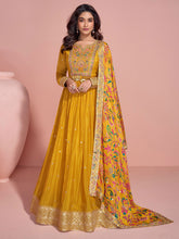 Printed Chinon Kurta With Pants & Dupatta