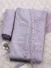 Embroidered Chanderi Unstitched Suit With Pant & Dupatta