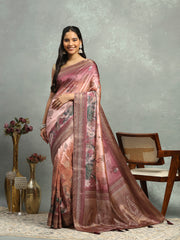 Printed & Woven Design Art Silk Saree