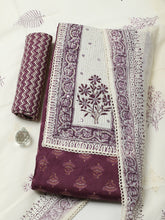 Printed Cotton Blend Unstitched Suit With Pant & Dupatta
