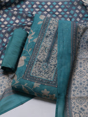 Printed Chanderi Unstitched Suit With Dupatta