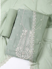 Embroidered Organza Unstitched Suit With Dupatta