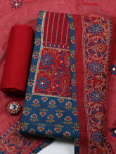 Embroidered Cotton Blend Unstitched Suit With Pant & Dupatta