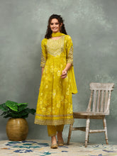 Printed Cotton Blend Kurta With Pants & Dupatta