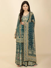 Digital Print Crepe Suit Set With Dupatta