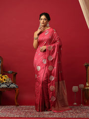 Woven Design Art Silk Onion Pink Saree