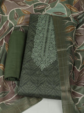 Embroidered Cotton Unstitched Suit With Pant & Dupatta
