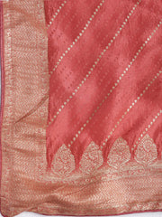 Woven Border Chanderi Unstitched Suit With Dupatta
