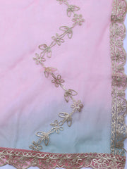 Neck Embroidery Chanderi Unstitched Suit With Dupatta