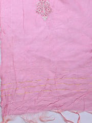 Neck Embroidery Cotton Blend Unstitched Suit With Dupatta