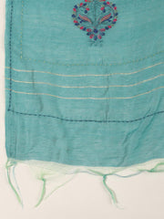 Neck Embroidered Cotton Blend Unstitched Suit Piece With Dupatta
