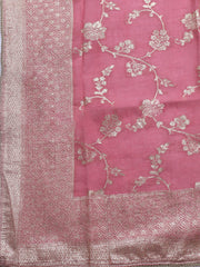 Neck Embroidery Chanderi Unstitched Suit With Dupatta