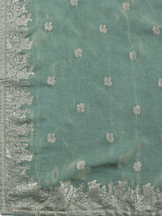 Neck Embroidered Tissue Unstitched Suit With Dupatta