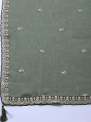 Zari Jaal Art Silk Unstitched Suit Piece With Dupatta