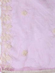 Neck Embroidery Chanderi Unstitched Suit With Dupatta