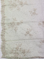 Neck Embroidery Organza Unstitched Suit Piece With Dupatta