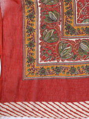 Printed Cotton Blend Unstitched Suit With Dupatta