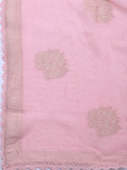 Embroidery Linen Unstitched Suit With Dupatta