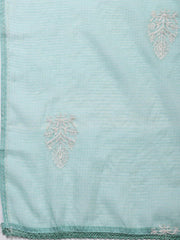 Neck Embroidered Cotton Blend Unstitched Suit Piece With Dupatta