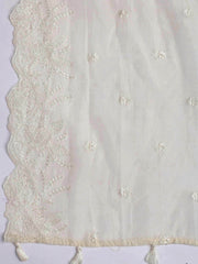 Embroidered Chanderi Unstitched Suit With Dupatta