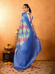 Zari Border Booti Woven Art Silk Saree