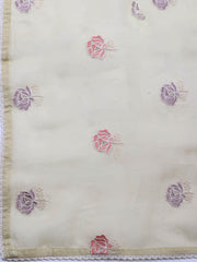 Neck Embroidery Organza Unstitched Suit Piece With Dupatta