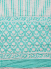 Printed Cotton Blend Unstitched Suit With Dupatta