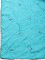 Neck Embroidered Cotton Blend Unstitched Suit Piece With Dupatta