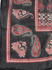 Patch Neck Cotton Blend Unstitched Suit With Dupatta