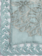 Embroidery Linen Unstitched Suit With Dupatta