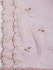 Embroidered Chanderi Unstitched Suit Piece With Dupatta