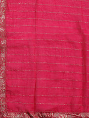 Neck Embroidered Chanderi Unstitched Suit Piece With Dupatta