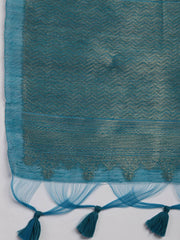 Woven Chanderi Unstitched Suit Piece With Dupatta