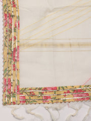 Neck Patti Cotton Blend Unstitched Suit Piece With Dupatta